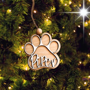 Paw Print Ornament Personalized, Paw Print Stocking Tag, Personalized Gift Tags for Pets, Pet Christmas Ornament, dog gift, cat gift