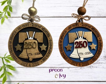 Fourth of July Ornament 2026, America 250 Ornament, Patriotic Ornament, Independence Day Decor, USA 250 Years, July 4th Gift, 2026 Keepsake