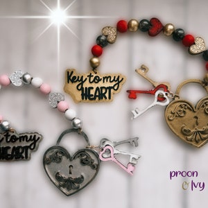 Heart Lock and Key, Farmhouse Bead Garland, Heart Padlock, Tiered Tray ...