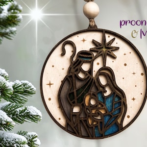 Mary Joseph Jesus, Nativity Scene Ornament, Manger Scene, Nativity Scene Christmas Ornament, Baby Jesus Ornament, The Reason for the Season