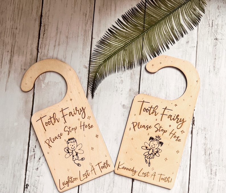 Kids tooth Fairy, Boy Tooth Fairy, Girl Tooth Fairy, Lost Tooth, Tooth Fairy Keepsake, Tooth Fairy Door Hanger bild 1