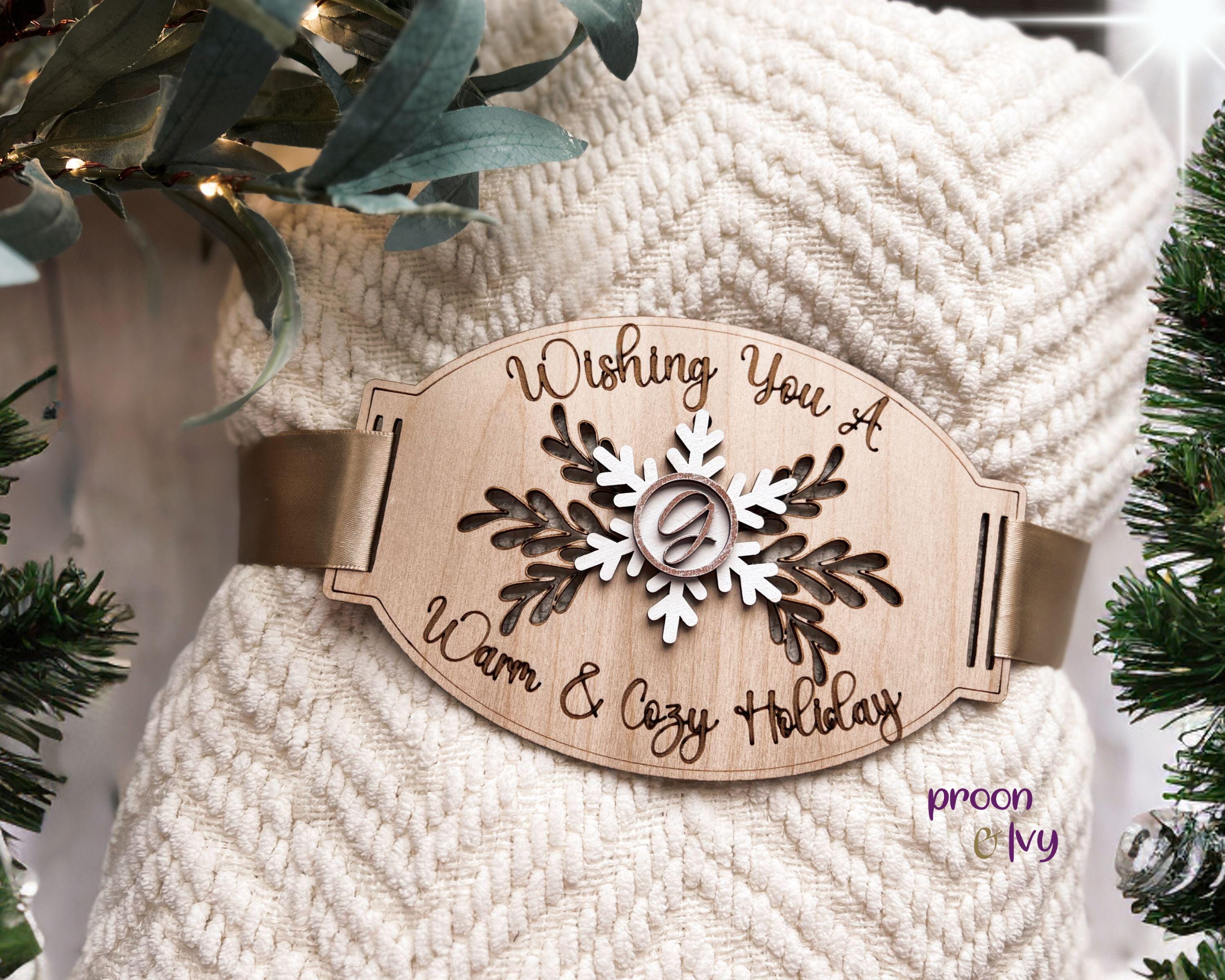 Holiday Blanket Tag, Blanket Tags Personalized, Wooden Tags Engraved