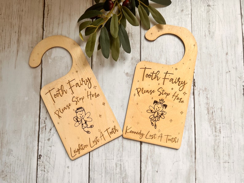 Kids tooth Fairy, Boy Tooth Fairy, Girl Tooth Fairy, Lost Tooth, Tooth Fairy Keepsake, Tooth Fairy Door Hanger bild 6