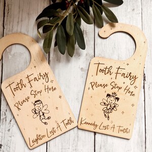 Kids tooth Fairy, Boy Tooth Fairy, Girl Tooth Fairy, Lost Tooth, Tooth Fairy Keepsake, Tooth Fairy Door Hanger bild 2