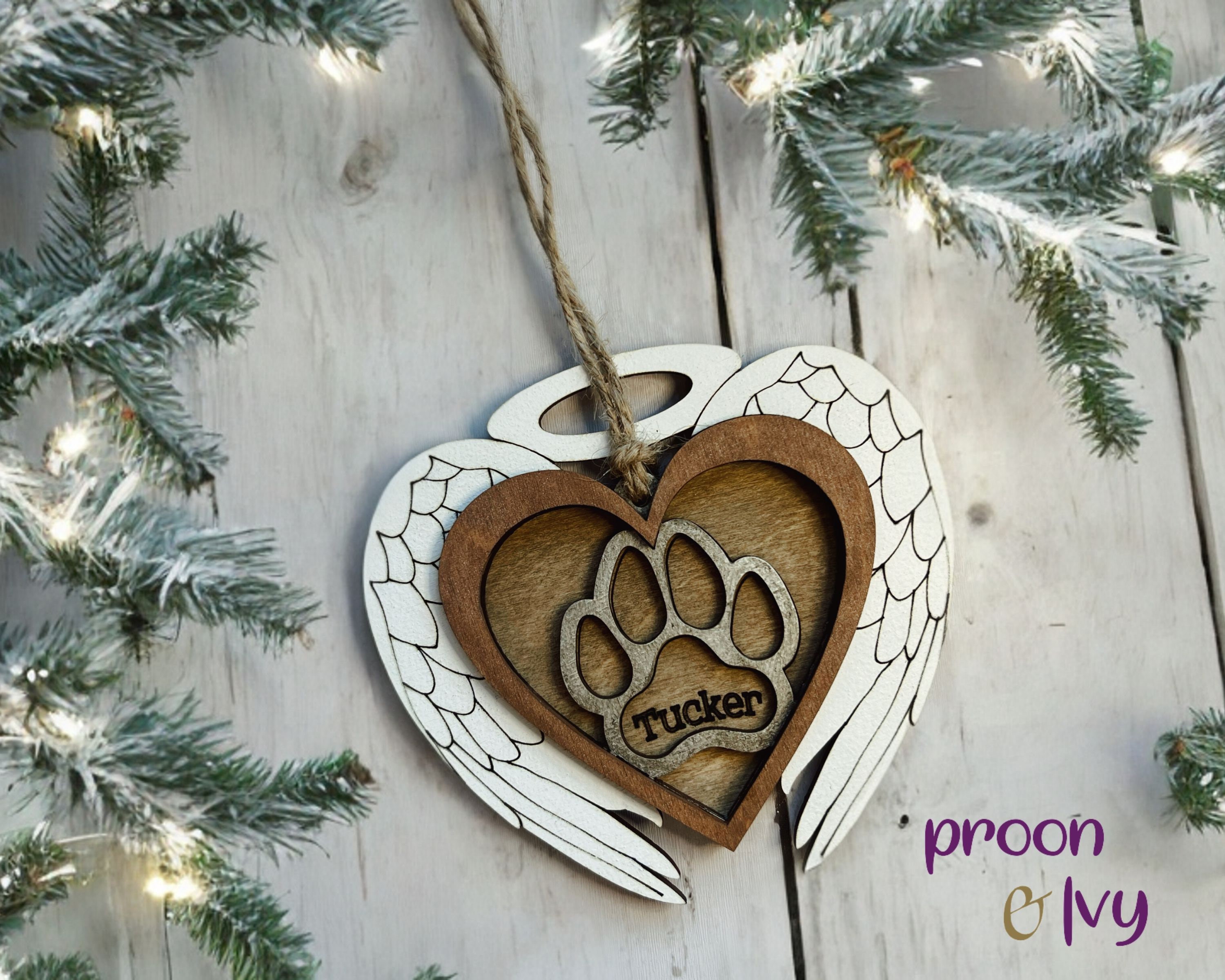Personalized Christmas Dow Paw Ornaments, Custom Christmas Tree Decor