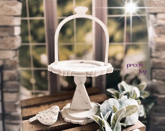 Mini Wood Cake Stand, Rustic Wood Tray, Decorative Wooden Tray, Tiered Tray Decor, Farmhouse Kitchen Decor,  Candle Display