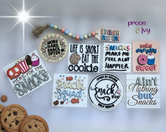 Farmhouse Snack Tiered Tray Decor Set: Rustic Kitchen Signs