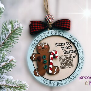 Santa Tracker Ornament, QR Code Santa Tracking, QR Code Ornament ...