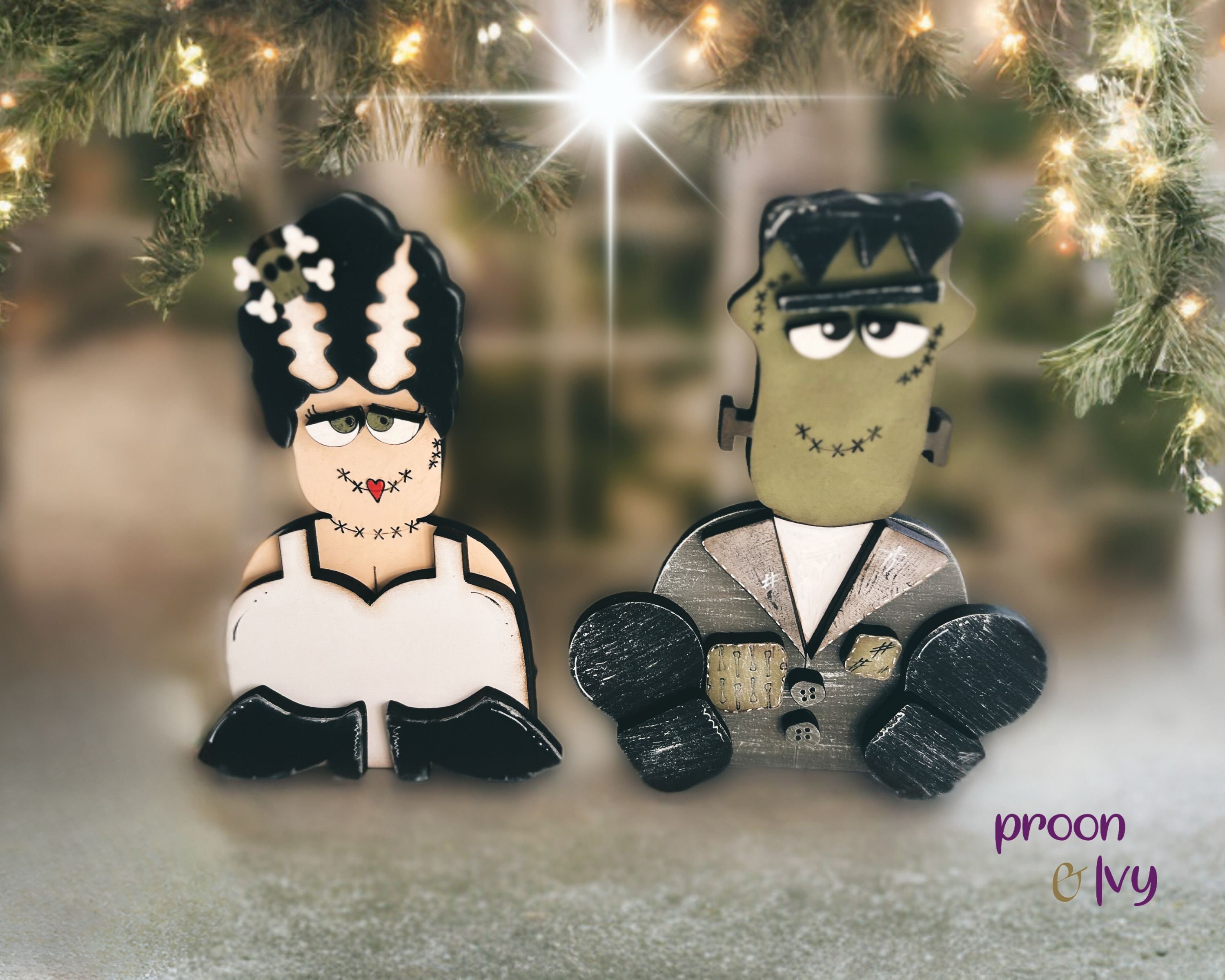 Wooden Halloween Decorations, Bride of Frankenstein Decor