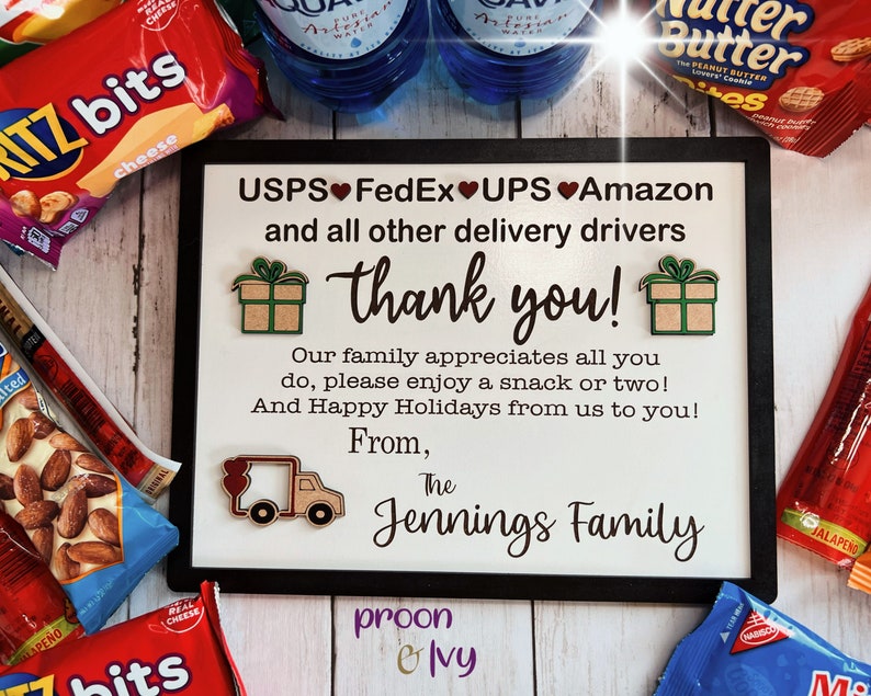 Thank You Mail Carrier, Take a Treat Sign, Christmas Treat Sign ...