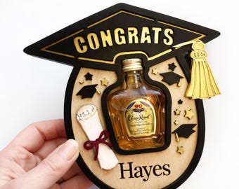 Graduation Gift Alcohol Holder, Personalized Graduation Gift, Liquor Bottle Holder, 50ml Shooter, College Grad Gift Idea