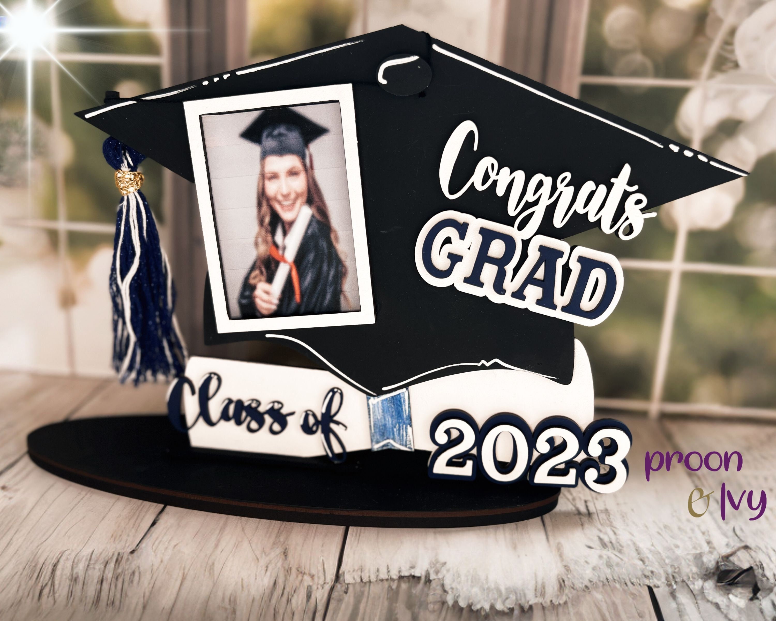 Buy Graduation Cap and Tassel Picture Frame, Unfinished Wood Craft