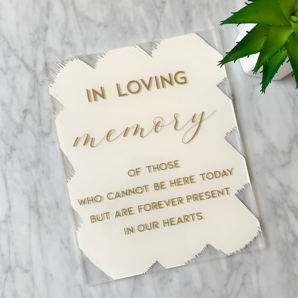 in loving memory table sign | memorial sign | modern memorial wedding sign | wedding in loving memory signs | wedding tabletop signs
