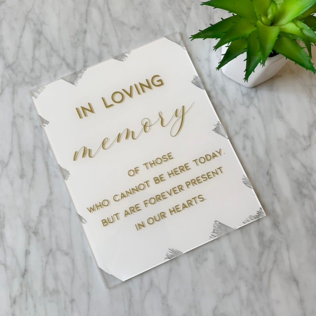 In Loving Memory Table Sign Memorial Sign Modern Memorial Etsy