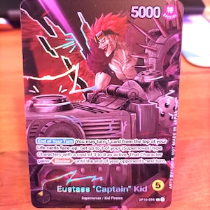 Capitaine Kid Eustass - Chef de file des oeuvres d'art originales personnalisées TCG One Piece *foil* et *gaufrage*