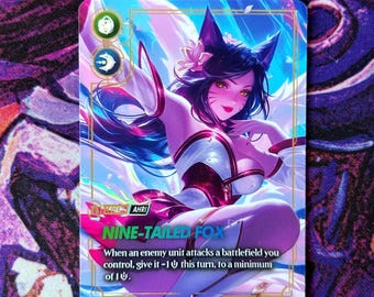 Ahri - Riftbound TCG Custom Alt Art Legend Card *Foil* & *Emboss*