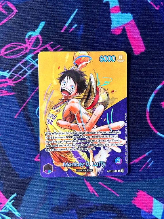 OP11 Luffy (lakers) - One Piece TCG Custom Alt Art Leader *foil