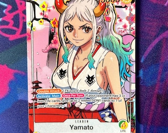Yamato - Líder com Arte Alternativa Personalizada do TCG de One Piece *Foil* e *Relevo*