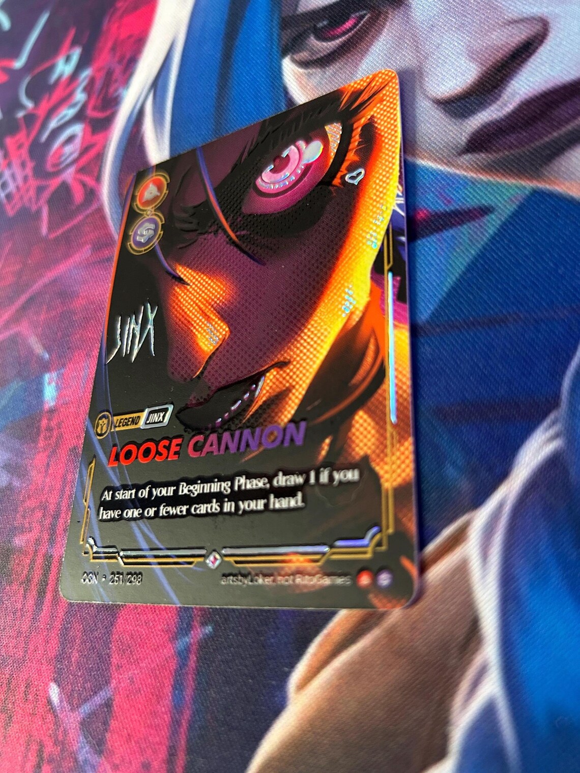 Gold Riftbound Custom Jinx - Riftbound TCG Custom Alt Art Legend Card *foil* & *emboss* - Etsy