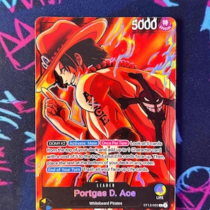 Portgas D. Ace - One Piece TCG Custom Alt Art Leader *Foil* & *Emboss*
