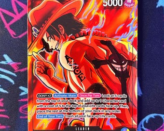 Portgas D. Ace - One Piece TCG Custom Alt Art Leader *foil