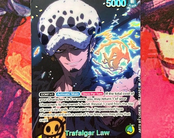 OP10 Law - One Piece TCG Custom Alt Art Leader *foil* & *emboss