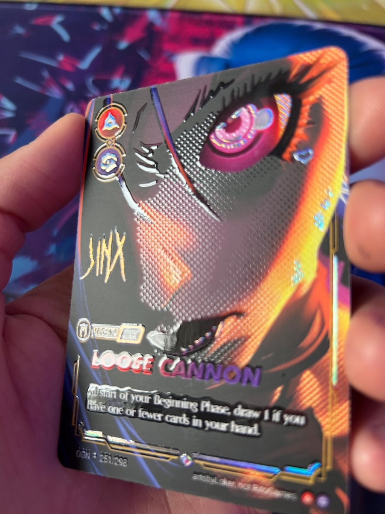 Jinx - Riftbound TCG Custom Alt Art Legend Card *foil* & *emboss* - Etsy