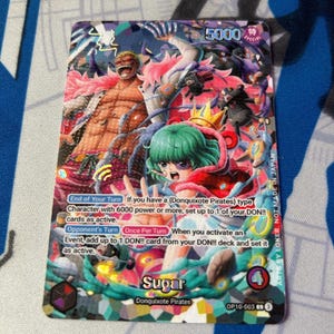 Açúcar - Líder de arte alternativa personalizada do One Piece TCG *Foil* e *Emboss*