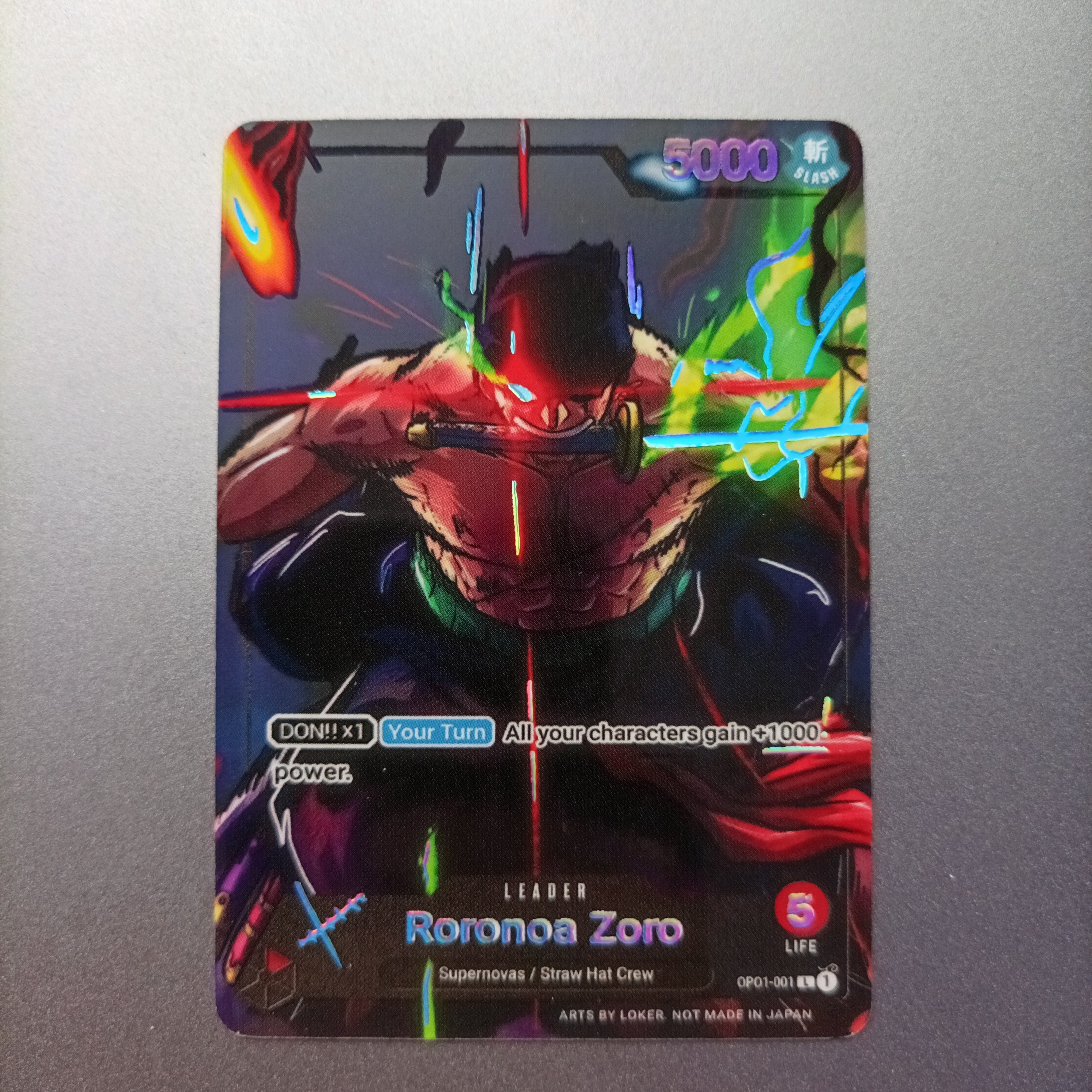 Roronoa Zoro - One Piece TCG Custom Alt Art Leader *foil