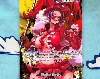 Bello Betty 2 - One Piece TCG Custom Alt Art Leader *Foil* &  *Emboss*
