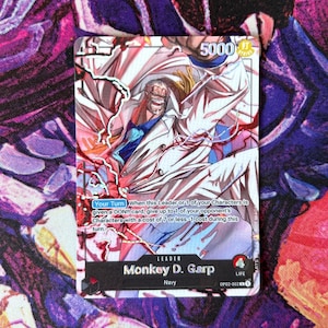 Monkey D. Garp - Líder de arte alternativo personalizado de One Piece TCG *Foil* y *Emboss*