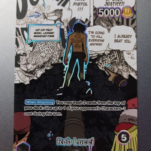 Rob Lucci - Chef de file des oeuvres d'art alternatives personnalisées du JCC One Piece *Feuillage* et *gaufrage*