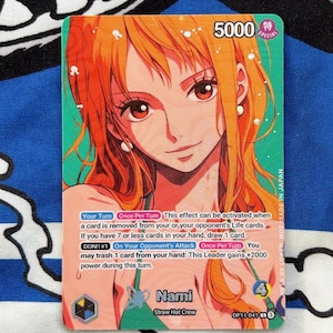 OP11 Nami 2 - One Piece TCG Custom Alt Art Leader *Foil* &  *Emboss*