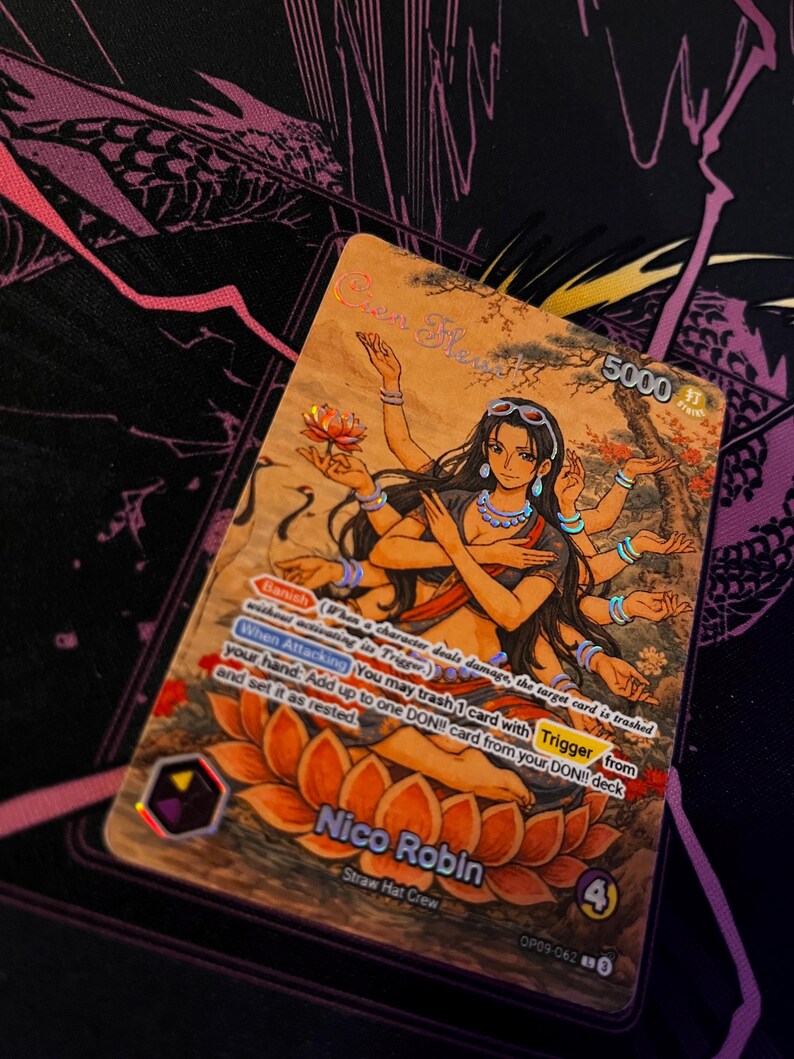 Nico Robin goddess One Piece TCG Custom Alt Art Leader foil nico-robin-goddess-one-piece-tcg-custom-alt-art-leader-foil