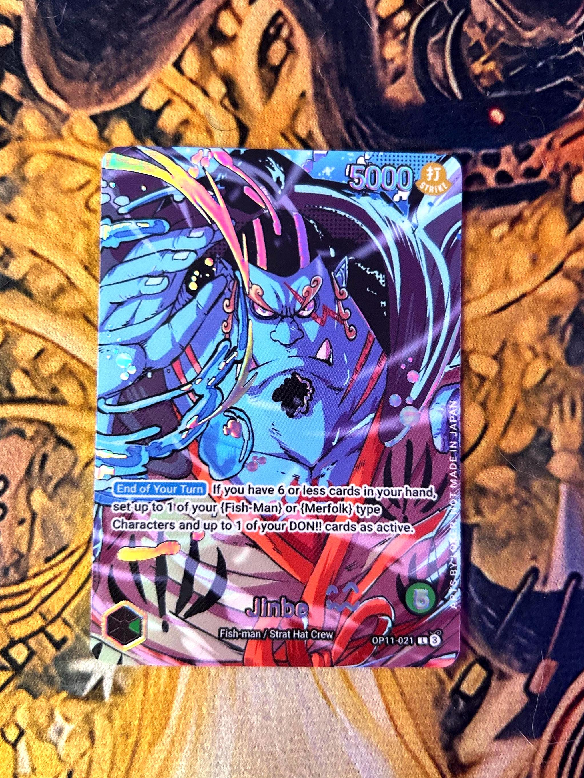 Jinbe - One Piece TCG Custom Alt Art Leader *foil* & *emboss* - Etsy
