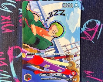 One Piece Proxy, Zoro Leader (green) Holographic TCG Card, Custom