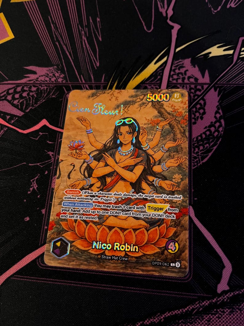 Nico Robin goddess One Piece TCG Custom Alt Art Leader foil nico-robin-goddess-one-piece-tcg-custom-alt-art-leader-foil