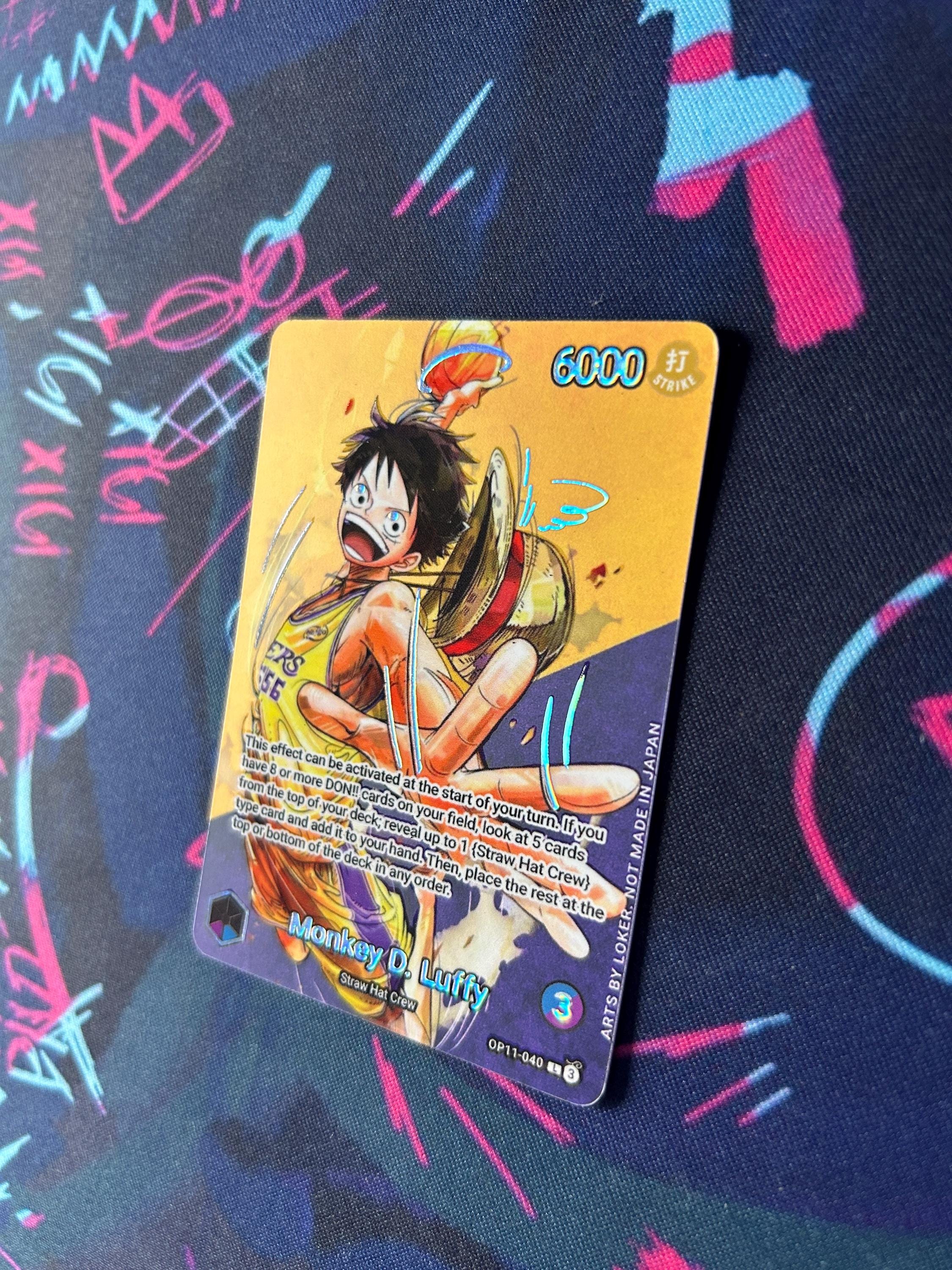OP11 Luffy (lakers) - One Piece TCG Custom Alt Art Leader *foil