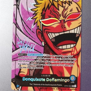 Don Quichotte Doflamingo - Leader artistique personnalisé One Piece TCG * feuille * et * gaufrage *