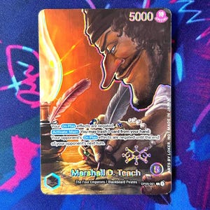 Blackbeard - One Piece TCG Custom Alt Art Leader *Foil* &  *Emboss*