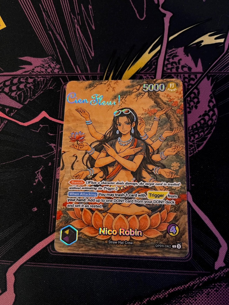 Nico Robin goddess One Piece TCG Custom Alt Art Leader foil nico-robin-goddess-one-piece-tcg-custom-alt-art-leader-foil