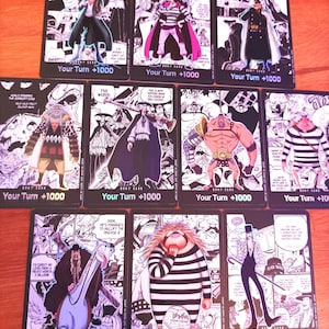10x DON !! ~ Pirates de Barbe Noire - One Piece TCG Custom DON !! Cartes *feuille* et *gaufrage*
