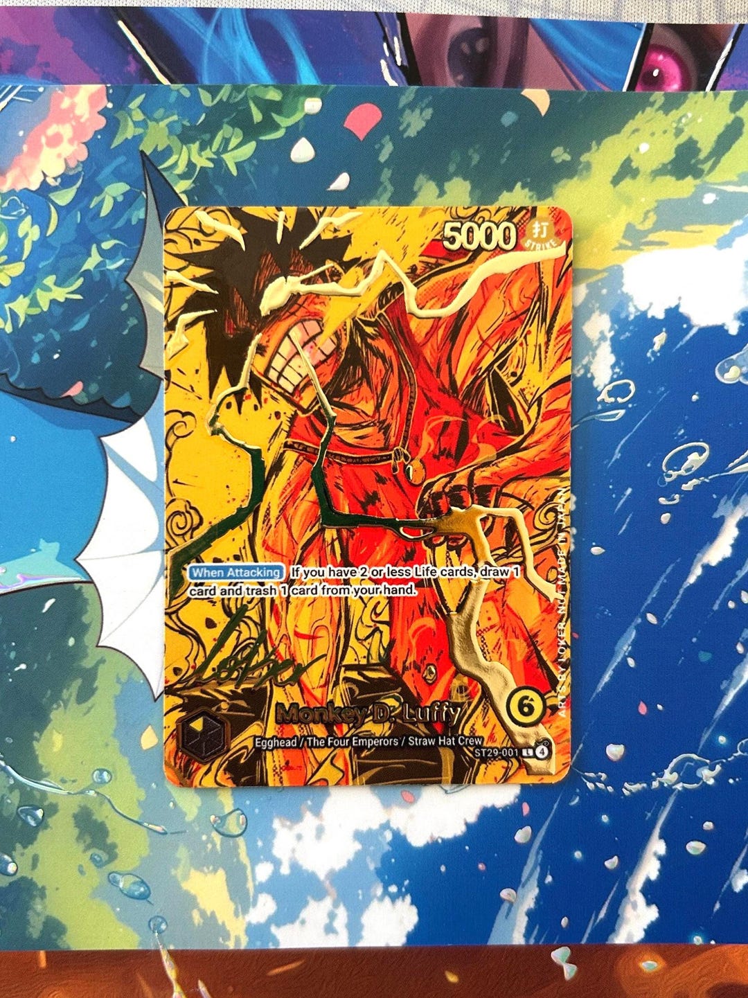 ST29 Luffy (gold Edition) - One Piece TCG Custom Alt Art Leader