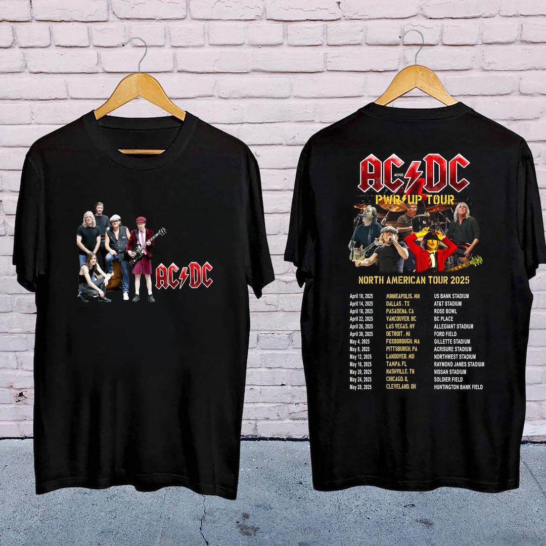 ACDC Band Tour 2025 Shirt, Rock Band ACDC Pwr up Concert Shirt, ACDC ...