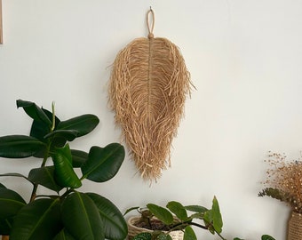 Handgemachter Wandbehang aus Raffia-Blättern (50 cm)