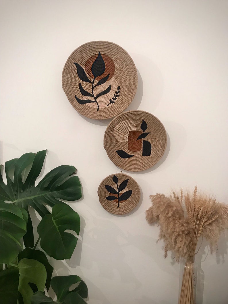 Set of 3 Baskets for Wall Baskets Wall Decor Gift Home Etsy