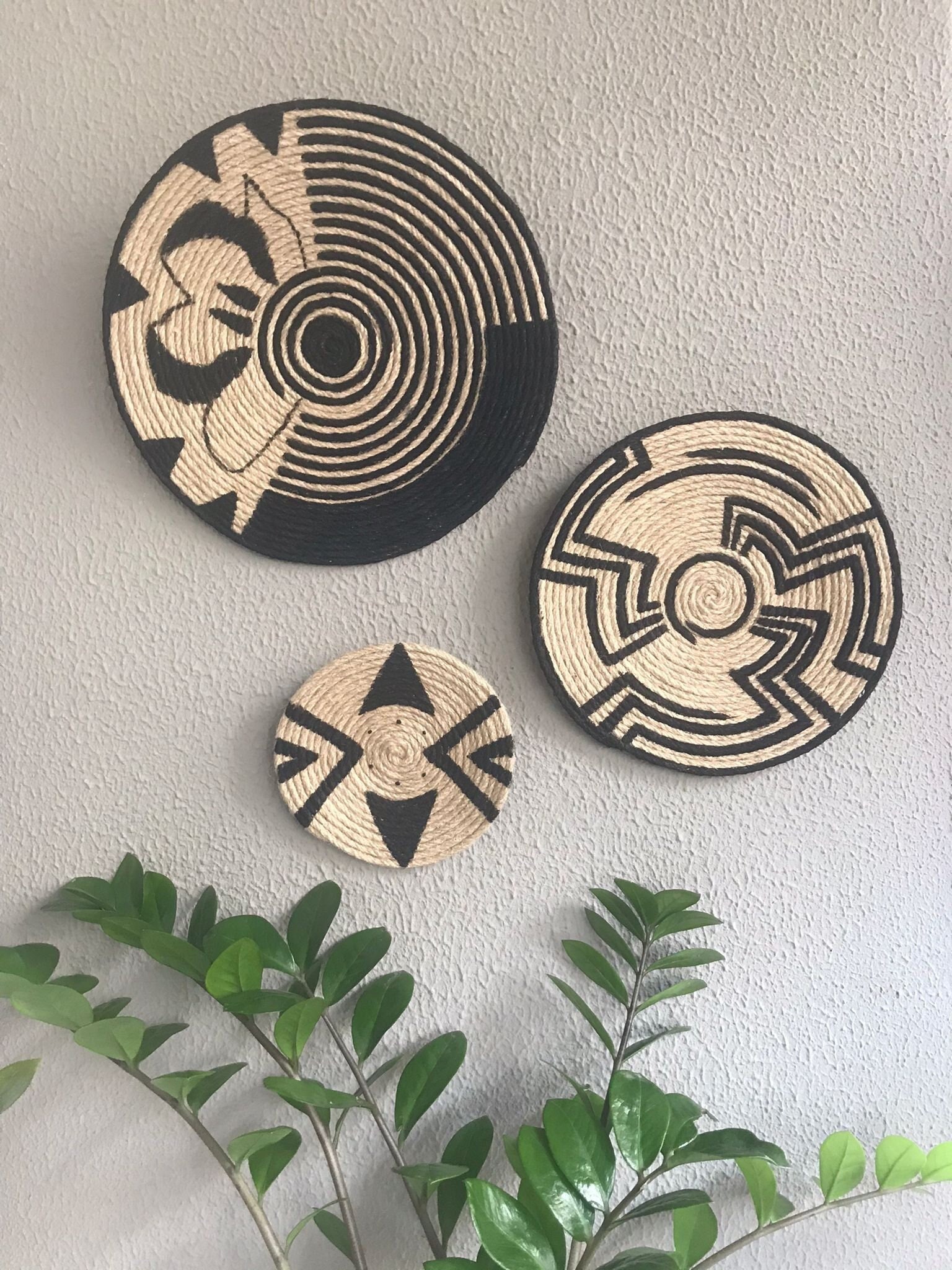 Set of 3 Baskets for Wall, Baskets, Wall Decor, Gift, Home Gift, Boho