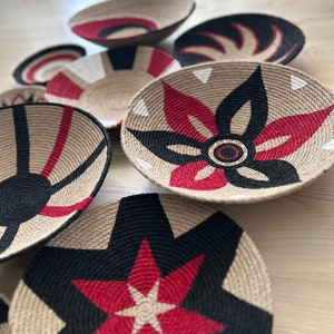 Hand-Painted Wicker Wall Basket Set: Boho Home Decor