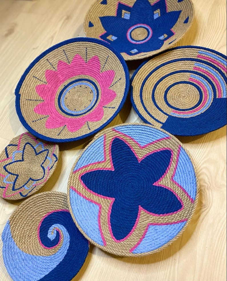 Set of 6 Baskets for Wall Basket Baskets Wall Decor Gift Etsy