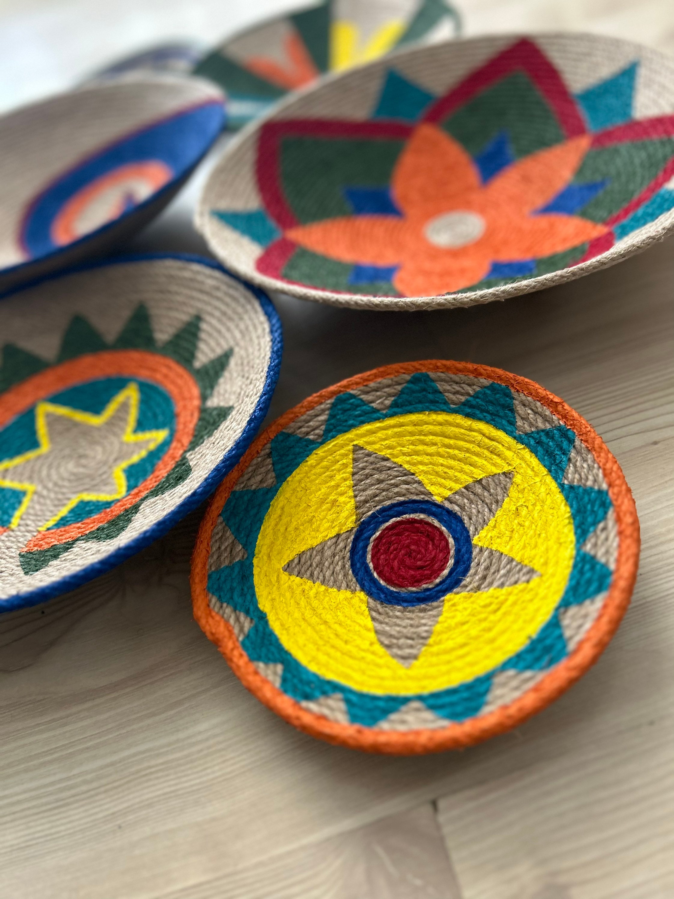 Set of 6 Baskets for Wall, Baskets, Wall Decor, Gift, Home Gift, Boho